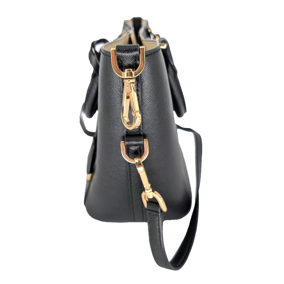 Michael Kors Greenwich Saffiano Pebbled Leather Top Handle Tote Handbag Back - Picture 8 of 14